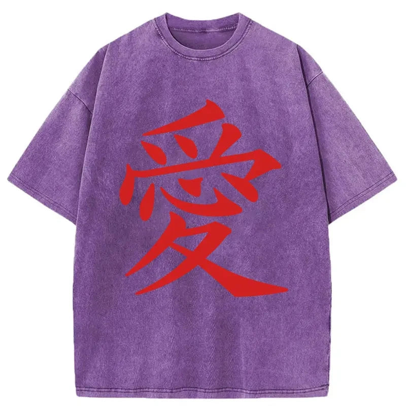 Modecanvas Love Kanji Washed T-Shirt