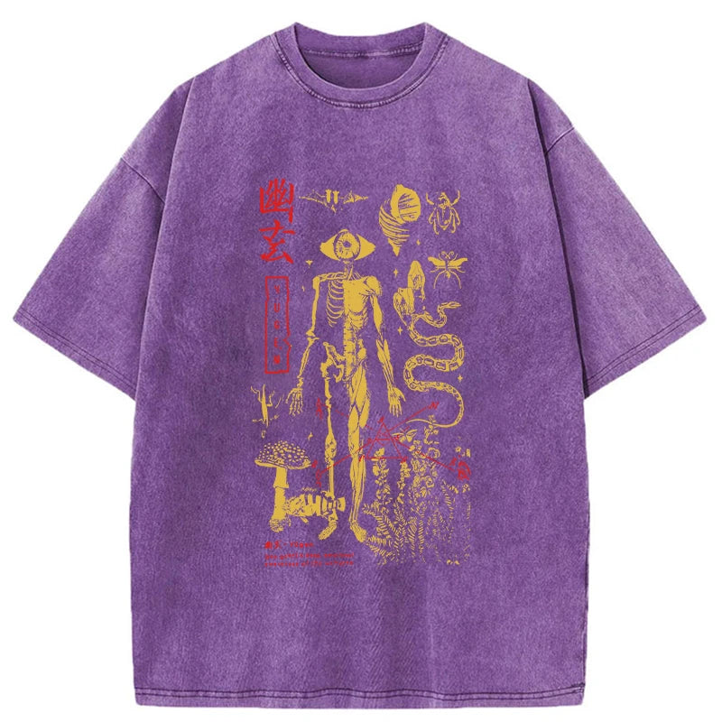 Modecanvas Spooky Ghost Japanese Washed T-Shirt-modecanvas