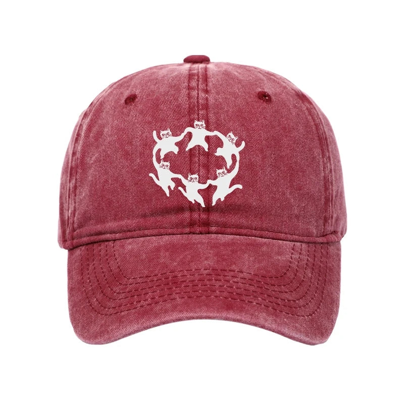 Modecanvas Leisure Cats Japanese Washed Cap-modecanvas