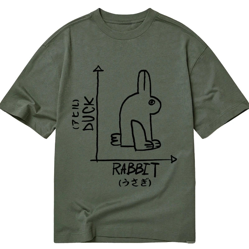 Modecanvas A Rabbit And A Duck DTG Printing Classic T-Shirt-modecanvas