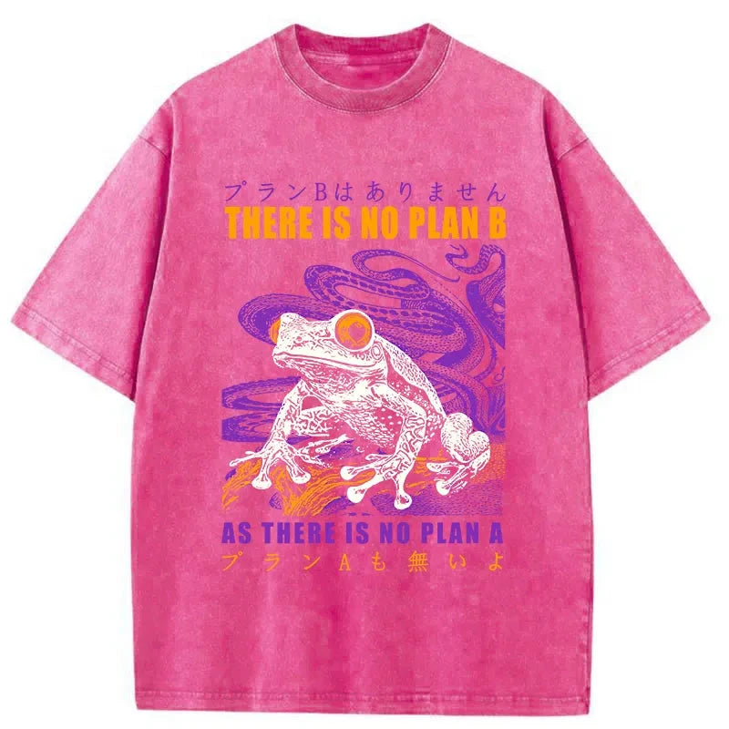 Modecanvas Thers Is No Plan B Frog Washed T-Shirt