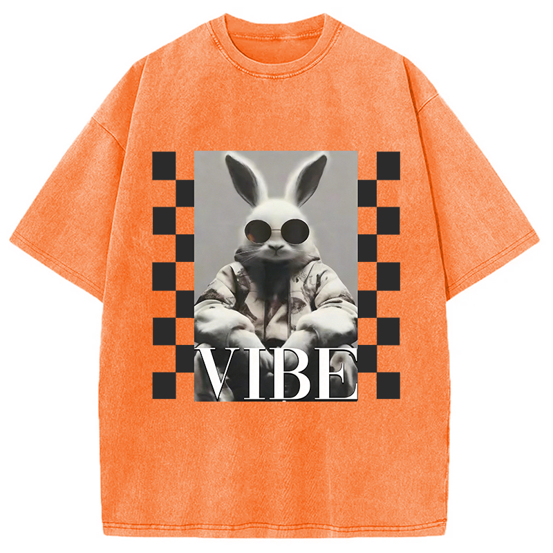 Modecanvas Bunny Vibe Easter DTG Printing Washed T-Shirt