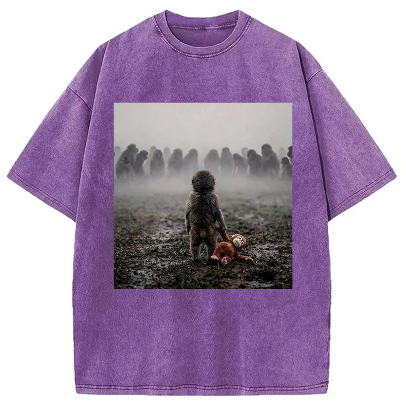 Modecanvas Punch Monkey DTG Printing Washed T-Shirt