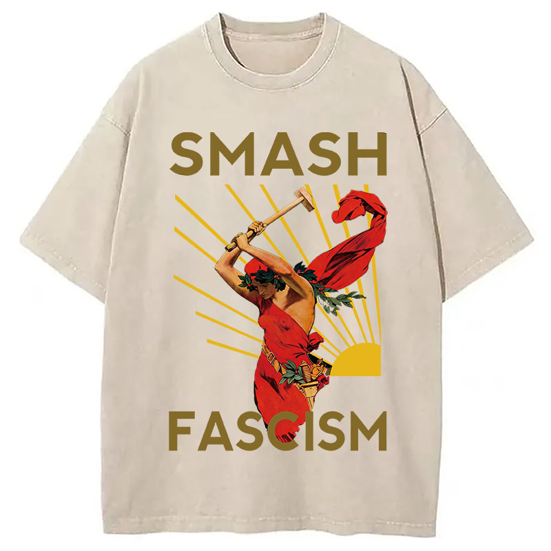 Modecanvas Smash Fascism DTG Printing Washed T-Shirt