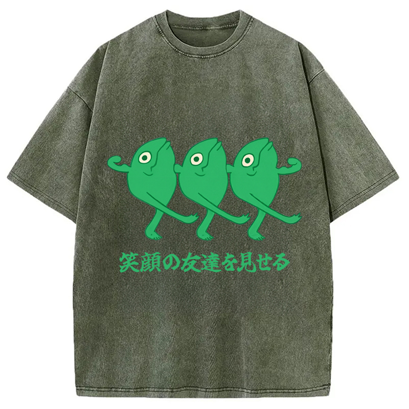 Modecanvas Show Your Smiling Washed T-Shirt
