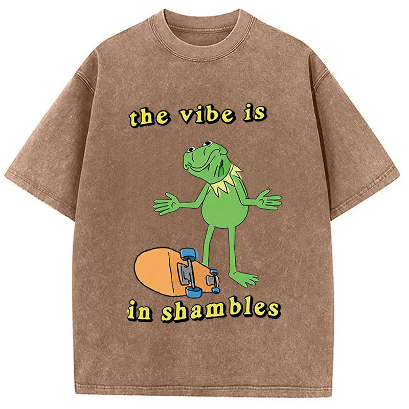 Modecanvas The Vibe Is In Shambles DTG Printing Washed T-Shirt