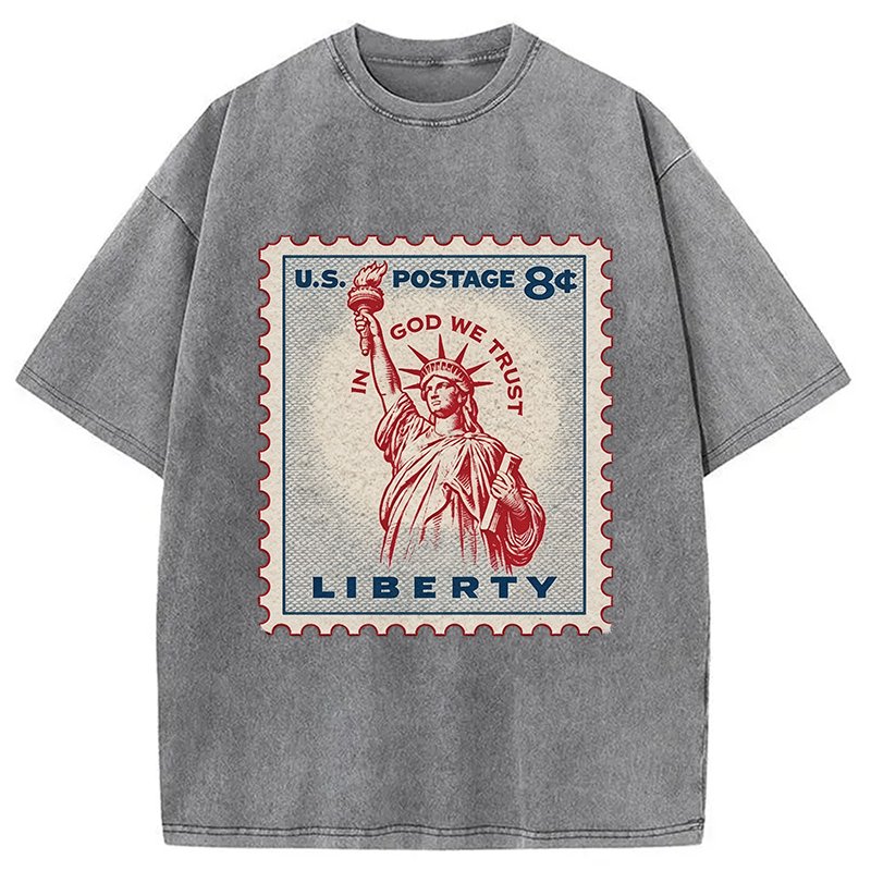 Modecanvas In God We Trust DTG Printing Washed T-Shirt