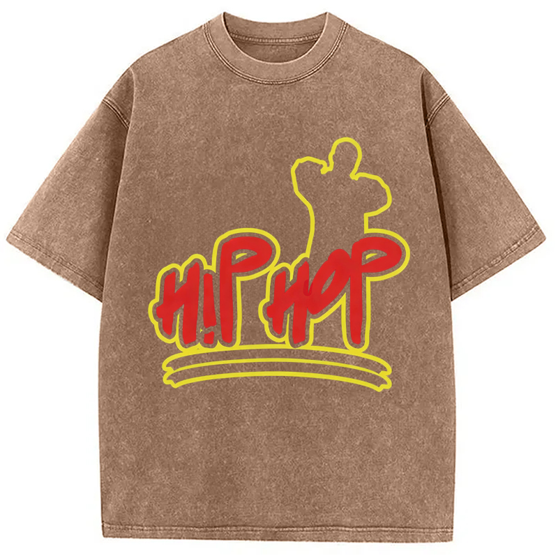 Modecanvas Hip Hop Hop DTG Printing Washed T-Shirt