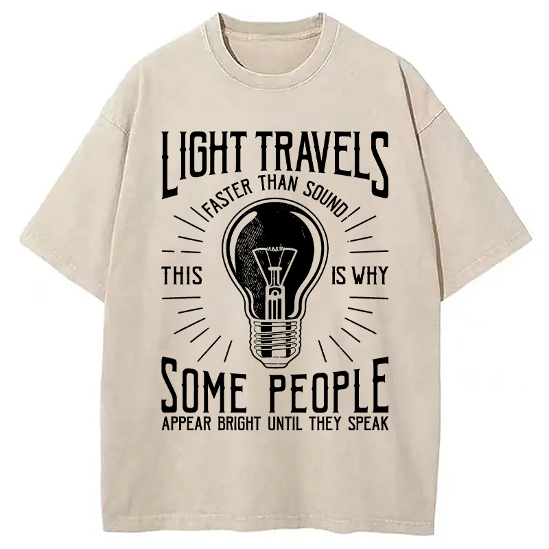 Modecanvas Light Travels Faster DTG Printing Washed T-Shirt