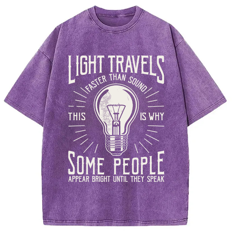 Modecanvas Light Travels Faster DTG Printing Washed T-Shirt