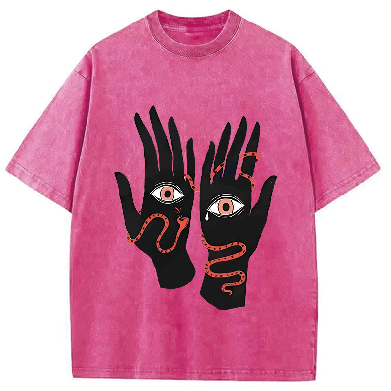 Modecanvas The Eyes Will Not Deceive You Washed T-Shirt