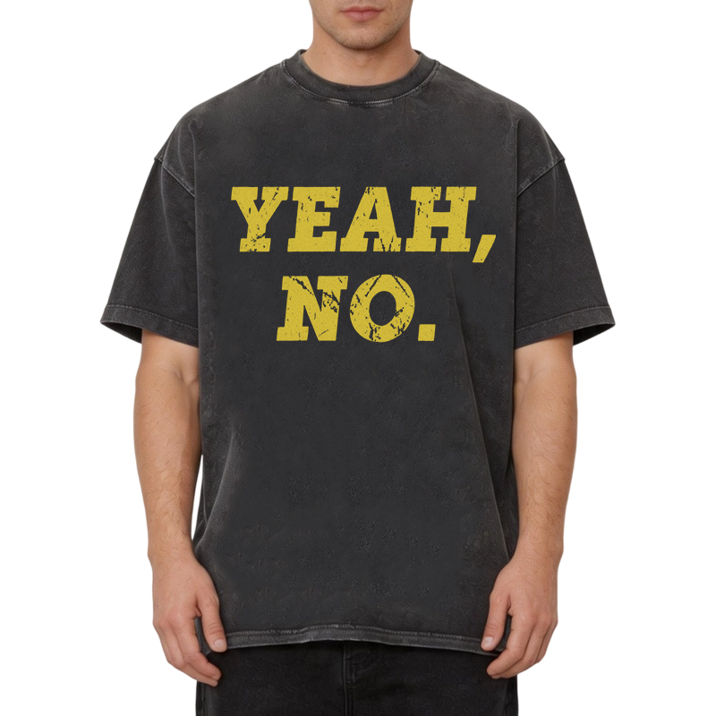 Modecanvas YEAH NO DTG Printing Washed T-Shirt