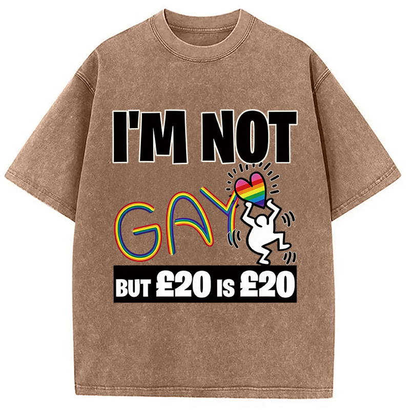 Modecanvas 20 Is 20 Heart Rainb DTG Printing Washed T-Shirt-modecanvas