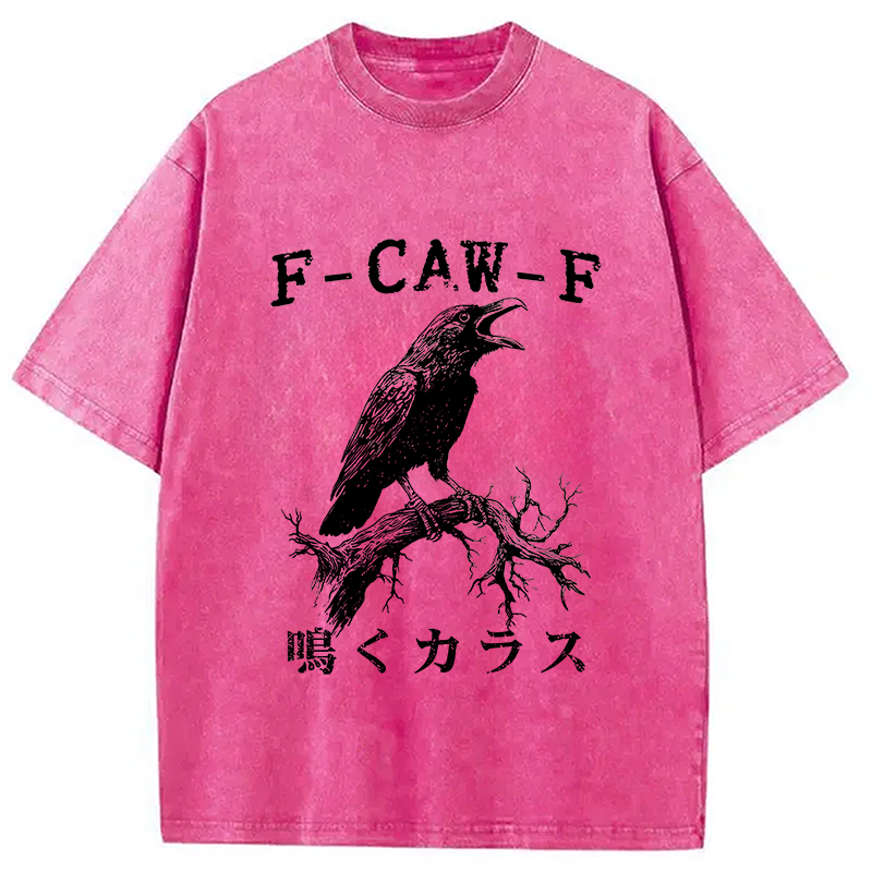 Modecanvas Funny Crow Call Washed T-Shirt