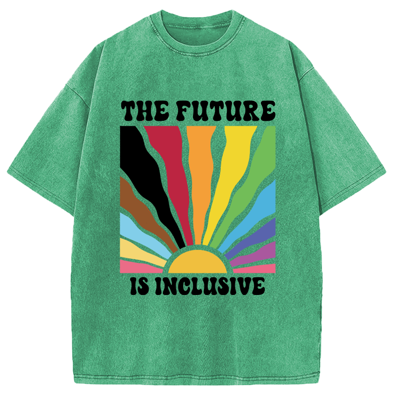 Modecanvas Pride Future Is Inclusive DTG Printing Washed T-Shirt