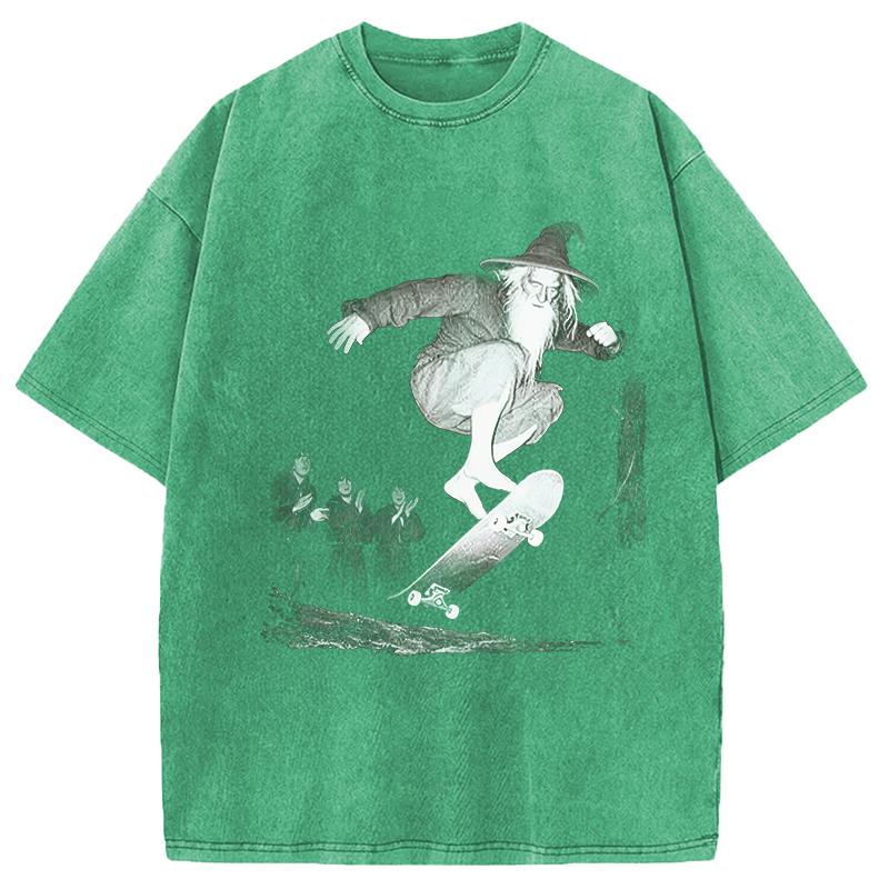 Modecanvas Wizard Skateboarding DTG Printing Washed T-Shirt