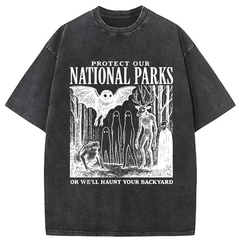 Modecanvas Protect Our Parks DTG Printing Washed T-Shirt