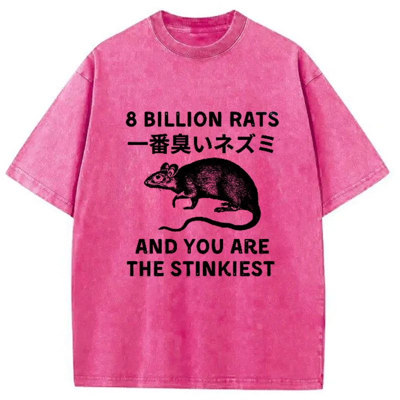 Modecanvas Funny Japanese Rat Washed T-Shirt