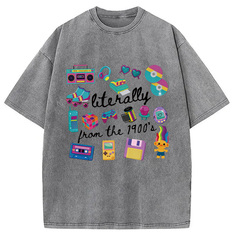 Modecanvas Literally From The 1900s DTG Printing Washed T-Shirt