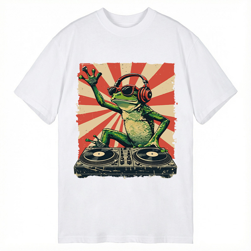 Modecanvas DJ Frog DTG Printing Classic T-Shirt-modecanvas