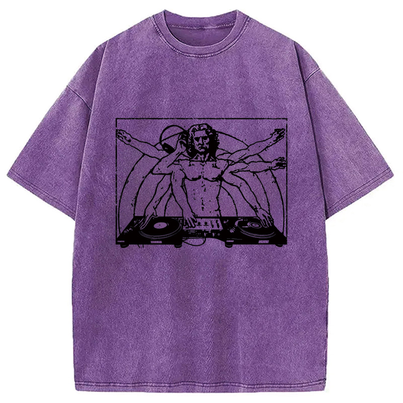 Modecanvas Da Vinci Cool DJ Washed T-Shirt