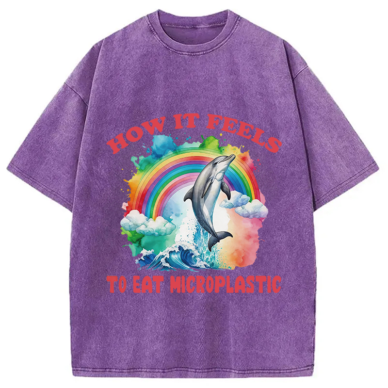 Modecanvas How It Feels To Eat Microplastics DTG Printing Washed T-Shirt