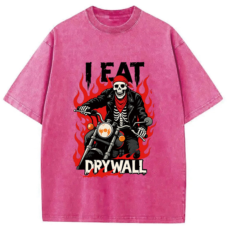 Modecanvas Eat Drywall Funny Meme Washed T-Shirt