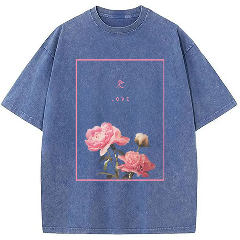 Modecanvas Blooming Love Washed T-Shirt