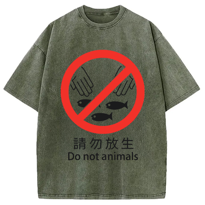 Modecanvas DO NOT ANIMALS Washed T-Shirt