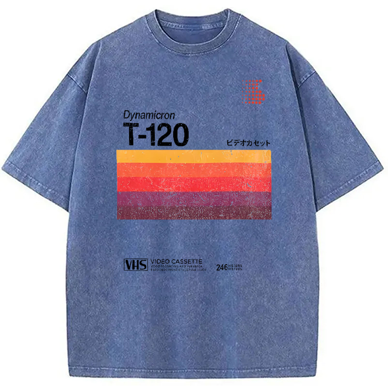 Modecanvas VHS T-120 Vintage Video Tape Washed T-Shirt