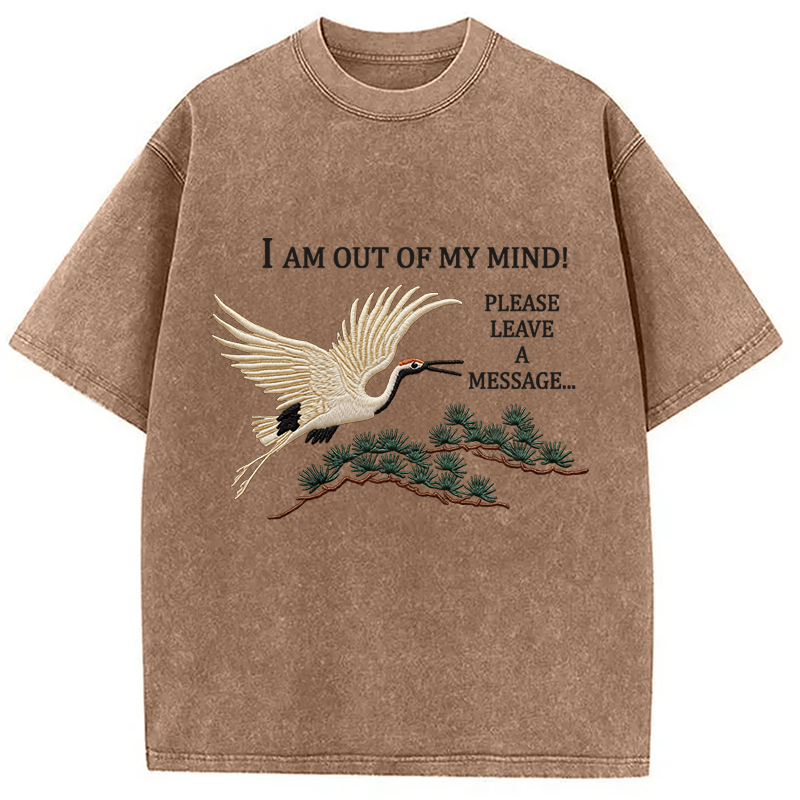 Modecanvas Out Of My Mind DTG Printing Washed T-Shirt