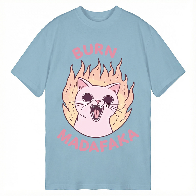 Modecanvas Burn MADAFAKA DTG Printing Classic T-Shirt-modecanvas