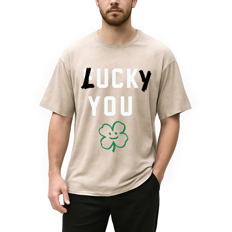 Modecanvas Lucky You DTG Printing Washed T-Shirt