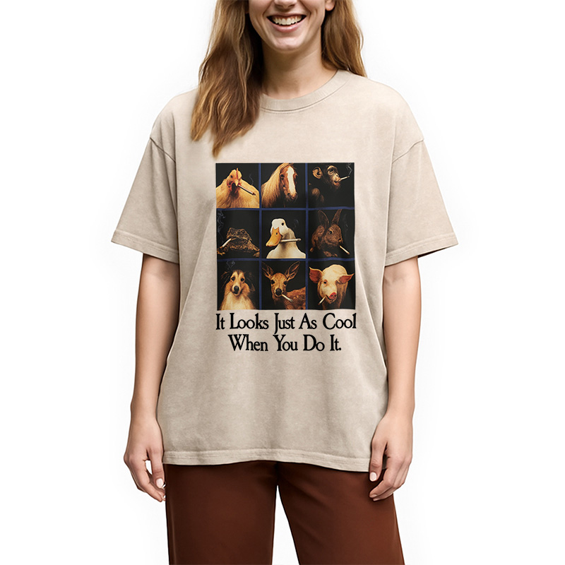Modecanvas It Looks Just As Stupid When You Do It Washed T-Shirt