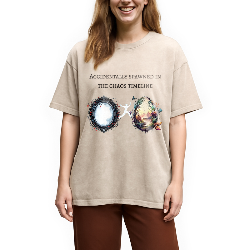 Modecanvas Switching Timelines DTG Printing Washed T-Shirt