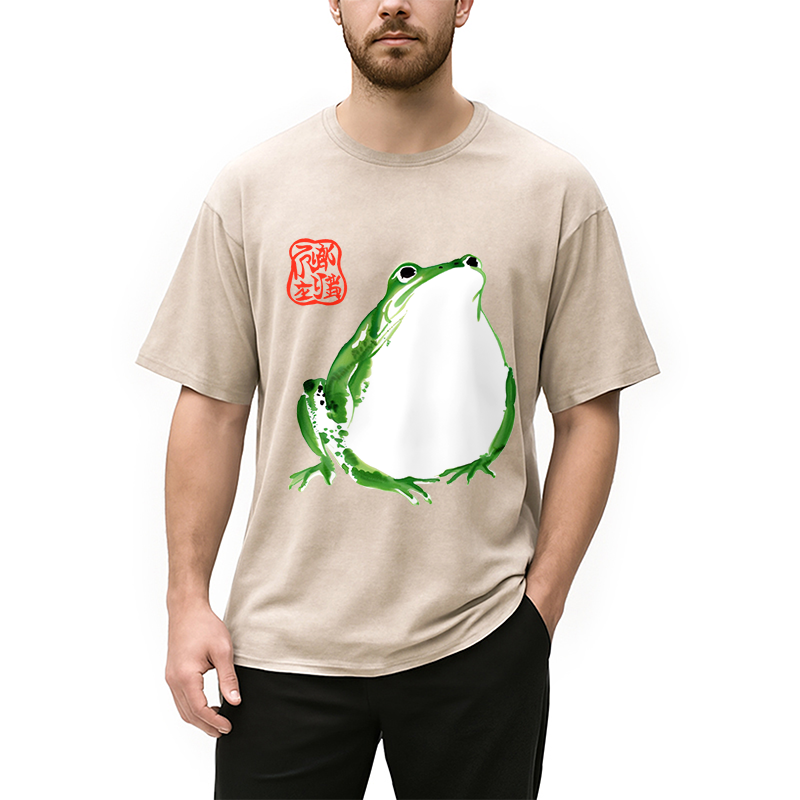 Modecanvas Japanese Frog Matsumoto Hoji Washed T-Shirt