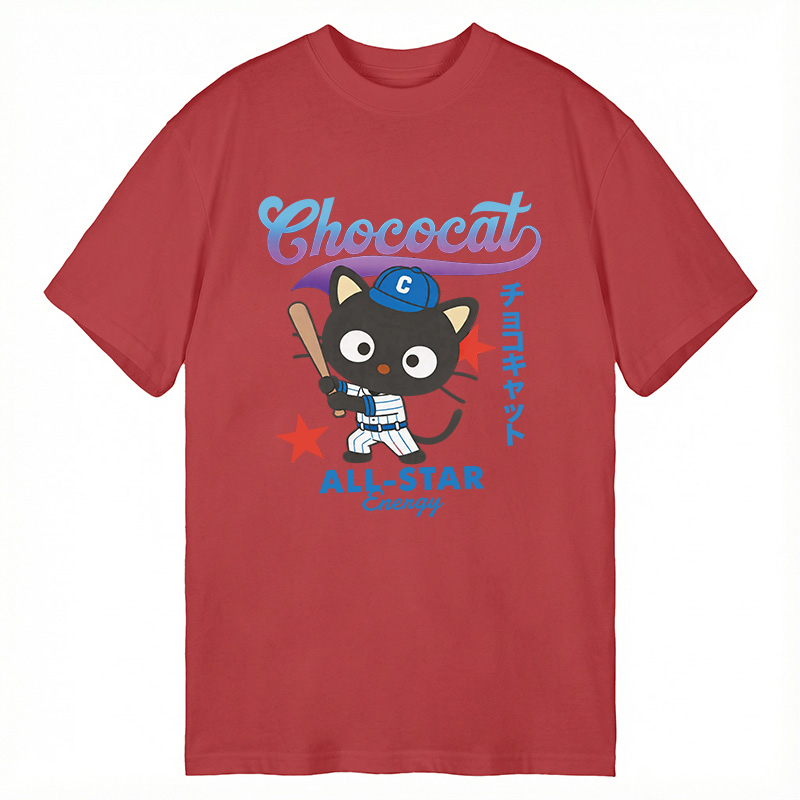 Modecanvas Chococat Baseball DTG Printing Classic T-Shirt-modecanvas