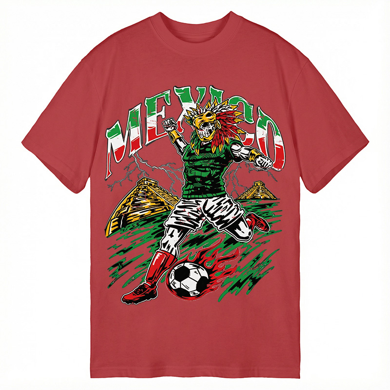 Modecanvas Mexico Soccer Skull DTG Printing Classic T-Shirt-modecanvas