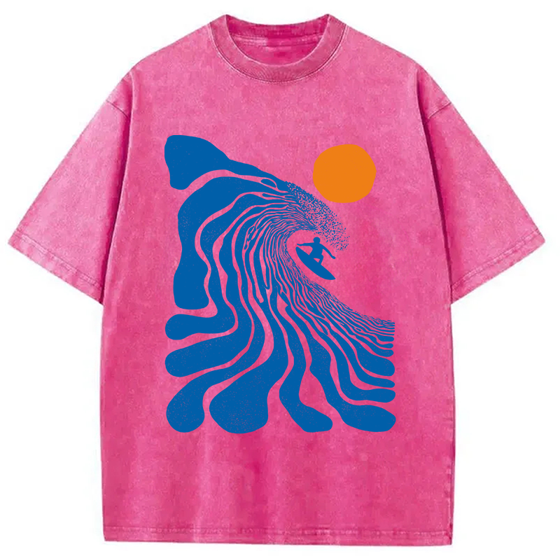 Modecanvas Surfing Time DTG Printing Washed T-Shirt