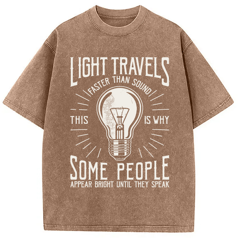 Modecanvas Light Travels Faster DTG Printing Washed T-Shirt