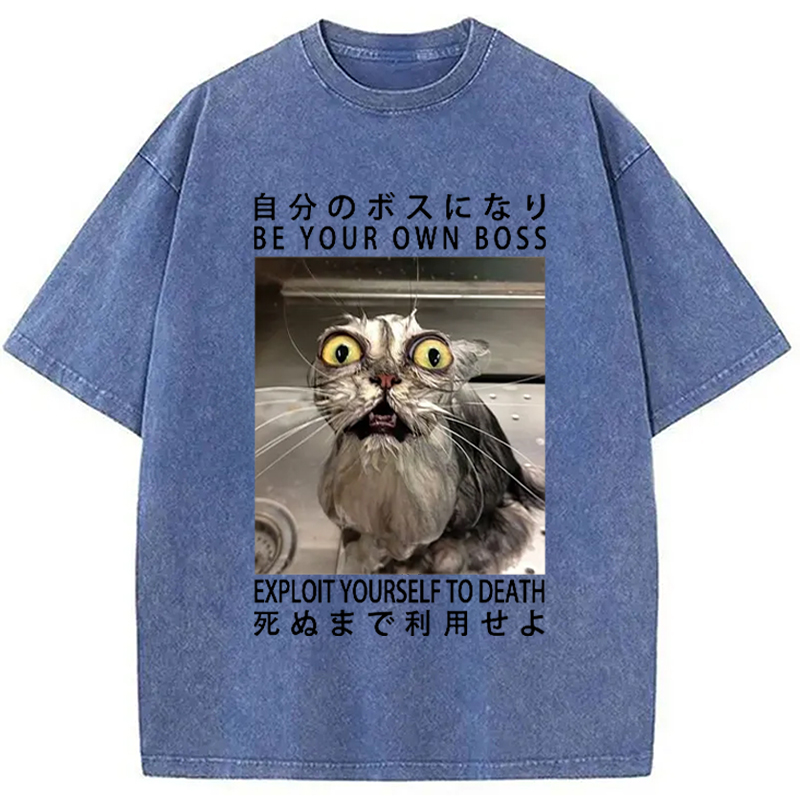 Modecanvas Be Your Own Boss Washed T-Shirt