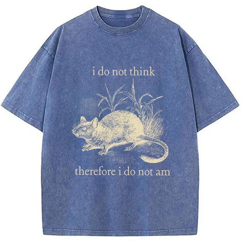 Modecanvas Funny Rat Meme DTG Printing Washed T-Shirt