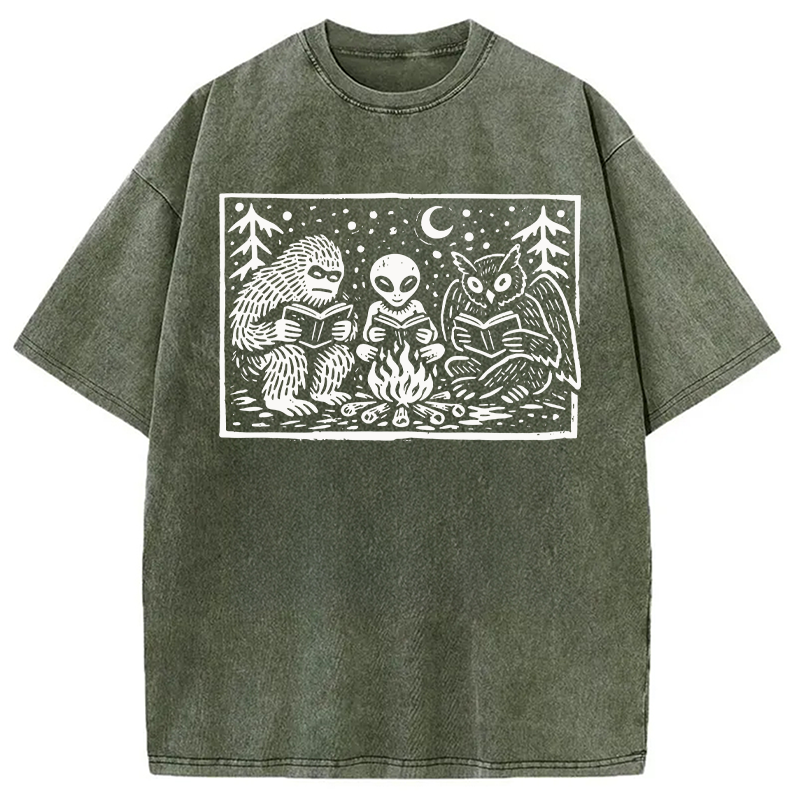 Modecanvas Cryptid Book Club DTG Printing Washed T-Shirt