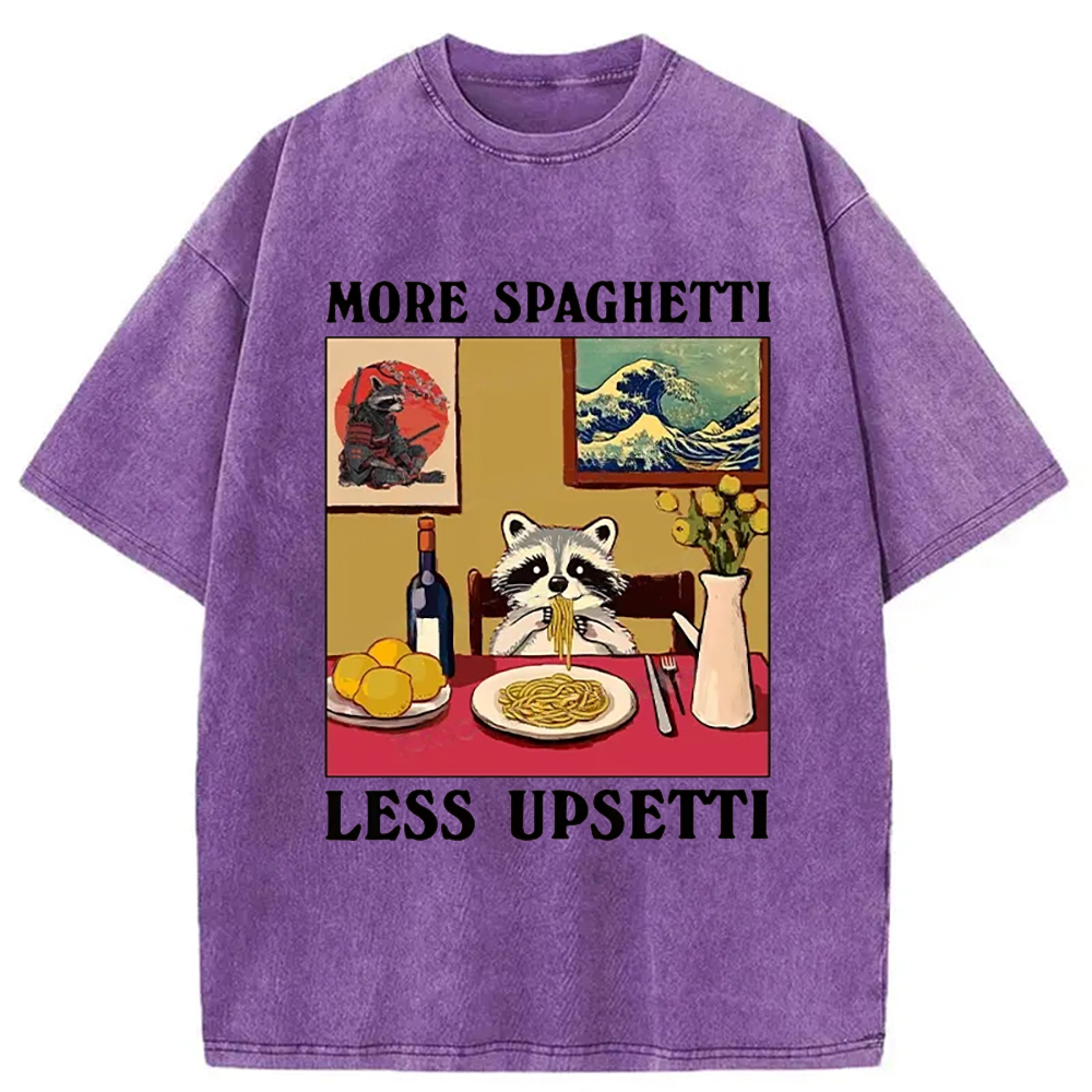 Modecanvas More Spaghetti Less Upsetti Japanese Washed T-Shirt-modecanvas