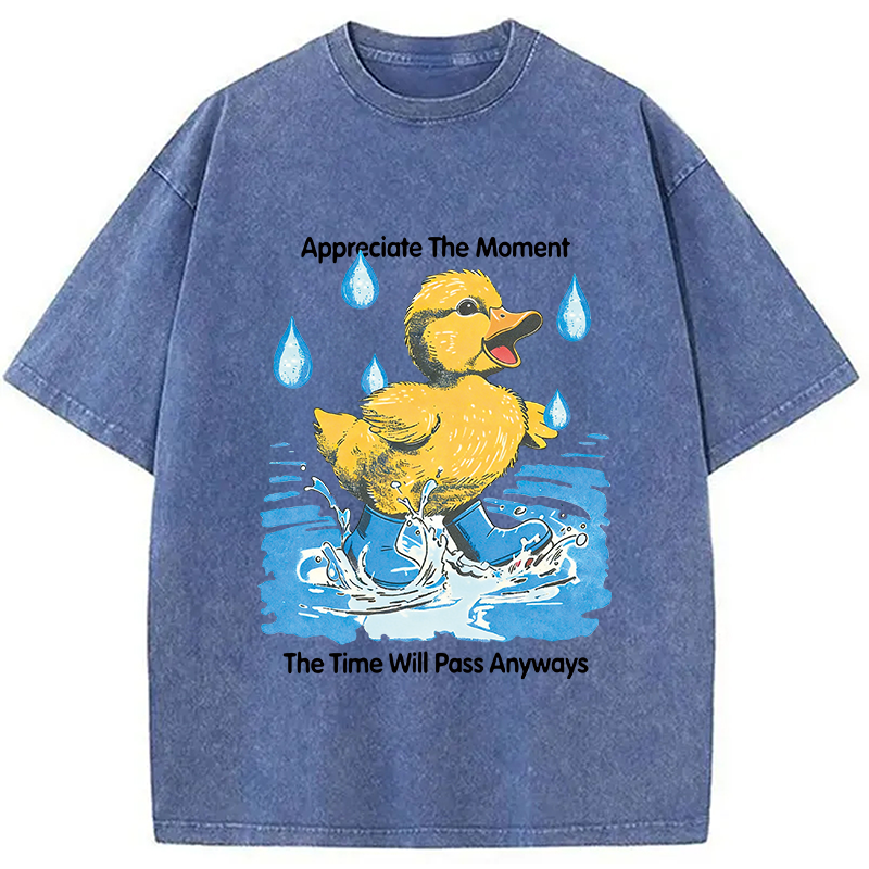 Modecanvas Appreciate The Moment DTG Printing Washed T-Shirt