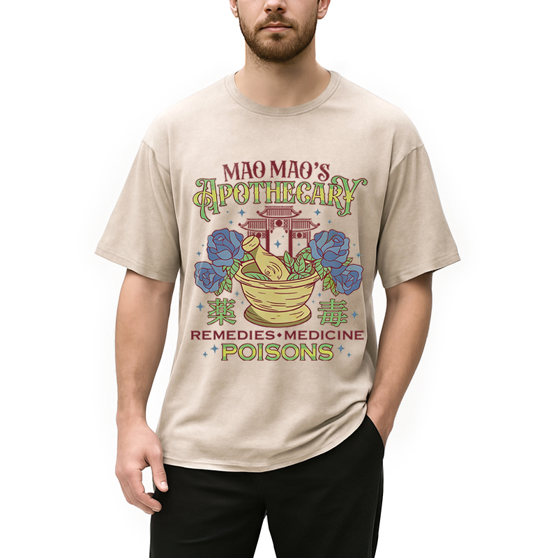 Modecanvas Apothecary Poisons DTG Printing Washed T-Shirt