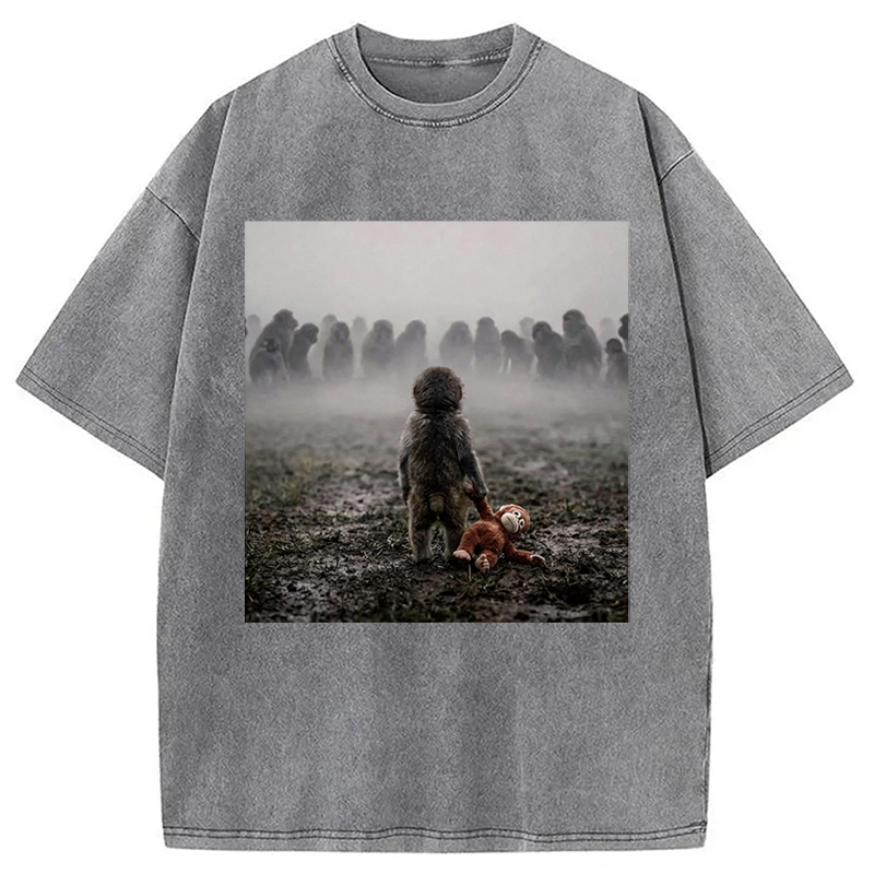 Modecanvas Punch Monkey DTG Printing Washed T-Shirt