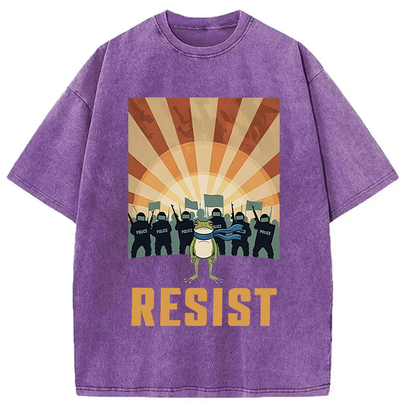 Modecanvas Portland Frog Protest Washed T-Shirt