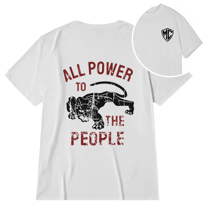 Modecanvas Defense All Power to The People DTG Printing Back Classic T-Shirt