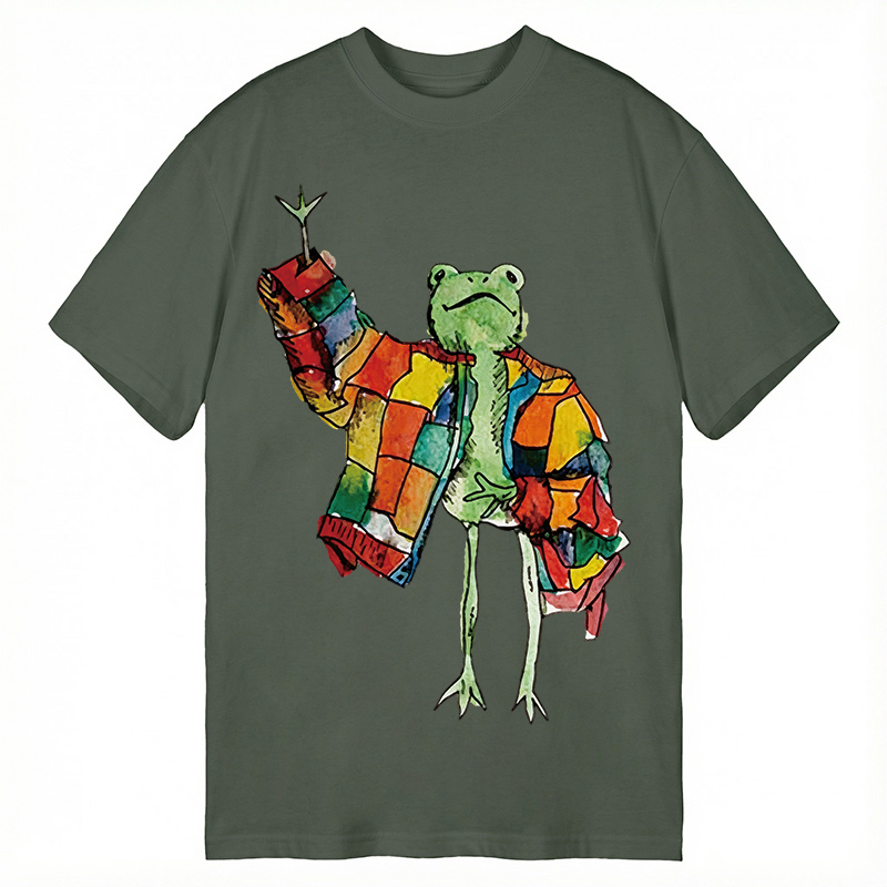 Modecanvas Stylish Frog DTG Printing Classic T-Shirt-modecanvas